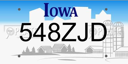 548ZJD Iowa License Plate