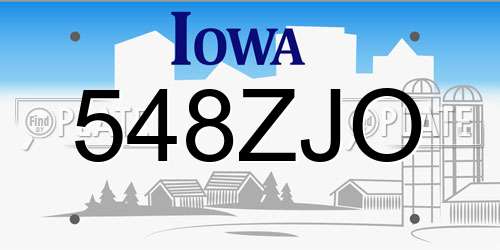 548ZJO Iowa License Plate