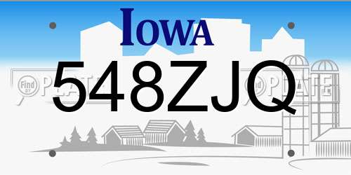 548ZJQ Iowa License Plate