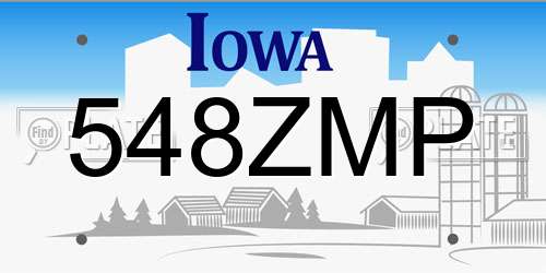 548ZMP Iowa License Plate