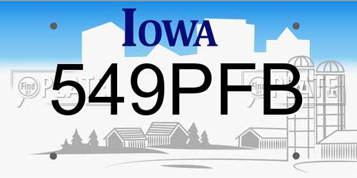 549PFB Iowa License Plate