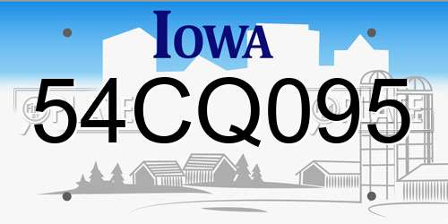 54CQ095 Iowa License Plate