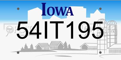 54IT195 Iowa License Plate