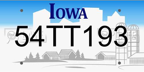 54TT193 Iowa License Plate