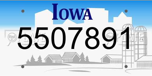 5507891 Iowa License Plate