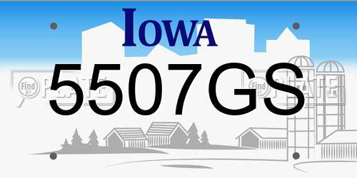 5507GS Iowa License Plate