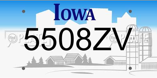 5508ZV Iowa License Plate