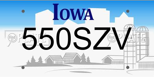 550SZV Iowa License Plate