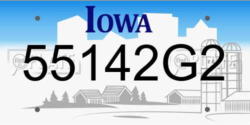 55142G2 Iowa License Plate