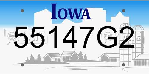 55147G2 Iowa License Plate