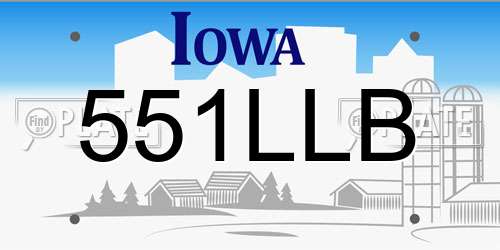 551LLB Iowa License Plate