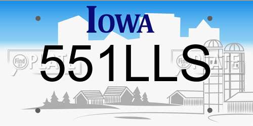 551LLS Iowa License Plate