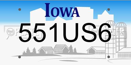 551US6 Iowa License Plate