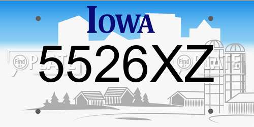 5526XZ Iowa License Plate