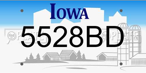 5528BD Iowa License Plate