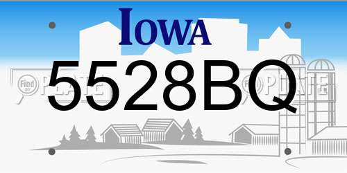 5528BQ Iowa License Plate