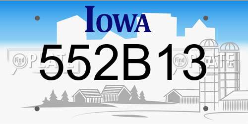 552B13 Iowa License Plate