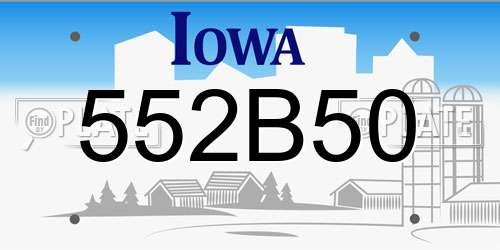 552B50 Iowa License Plate