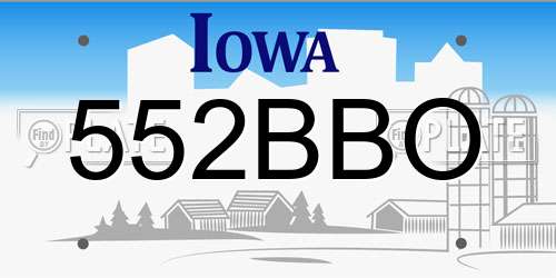 552BBO Iowa License Plate