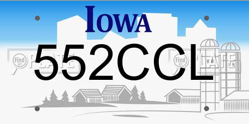 552CCL Iowa License Plate