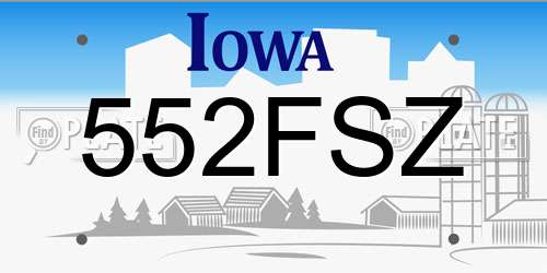 552FSZ Iowa License Plate
