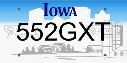 552GXT Iowa License Plate