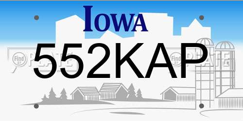 552KAP Iowa License Plate