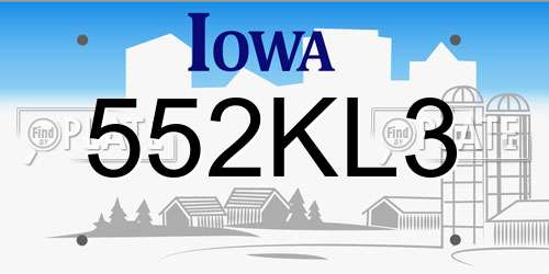 552KL3 Iowa License Plate