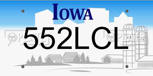 552LCL Iowa License Plate