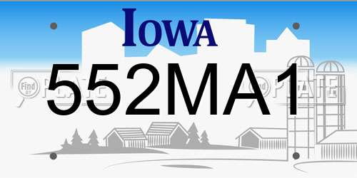 552MA1 Iowa License Plate