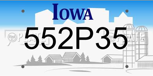 552P35 Iowa License Plate