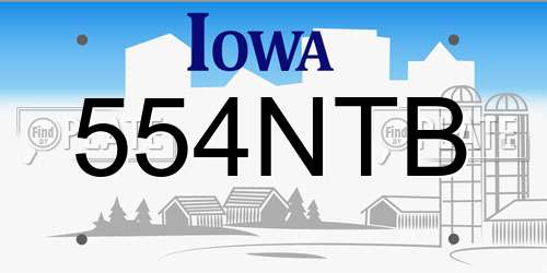 554NTB Iowa License Plate