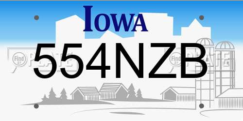 554NZB Iowa License Plate