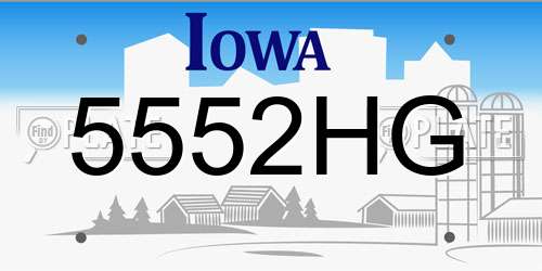 5552HG Iowa License Plate