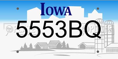 5553BQ Iowa License Plate