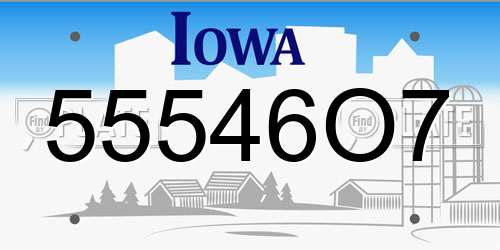 55546O7 Iowa License Plate