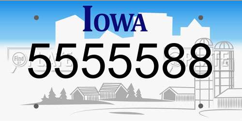 5555588 Iowa License Plate
