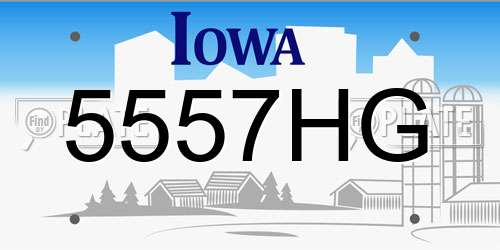 5557HG Iowa License Plate