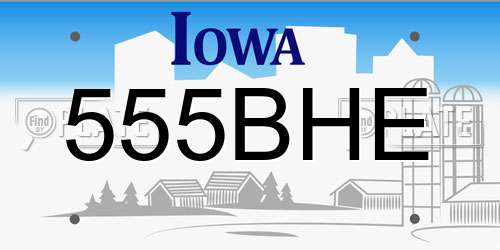 555BHE Iowa License Plate