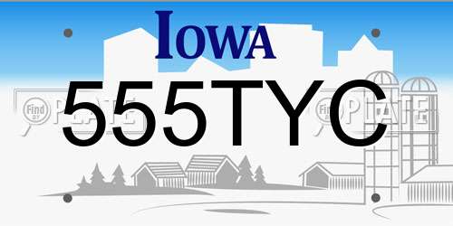 555TYC Iowa License Plate