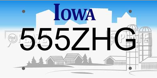 555ZHG Iowa License Plate