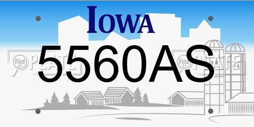 5560AS Iowa License Plate