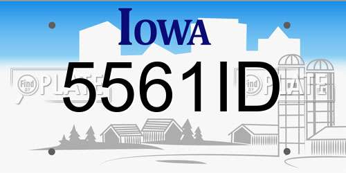 5561ID Iowa License Plate