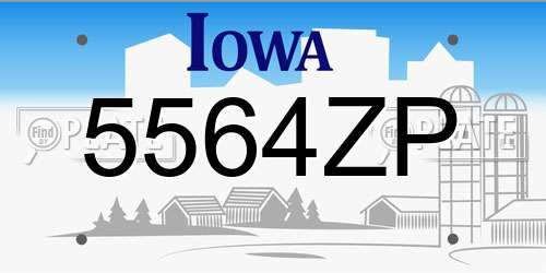 5564ZP Iowa License Plate