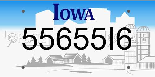 55655I6 Iowa License Plate