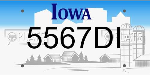 5567DI Iowa License Plate