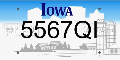 5567QI Iowa License Plate