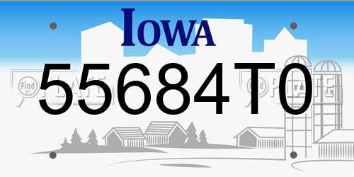 55684T0 Iowa License Plate