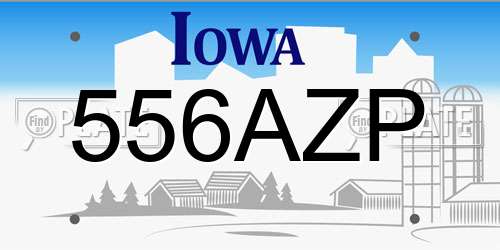 556AZP Iowa License Plate