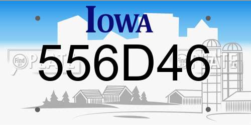 556D46 Iowa License Plate